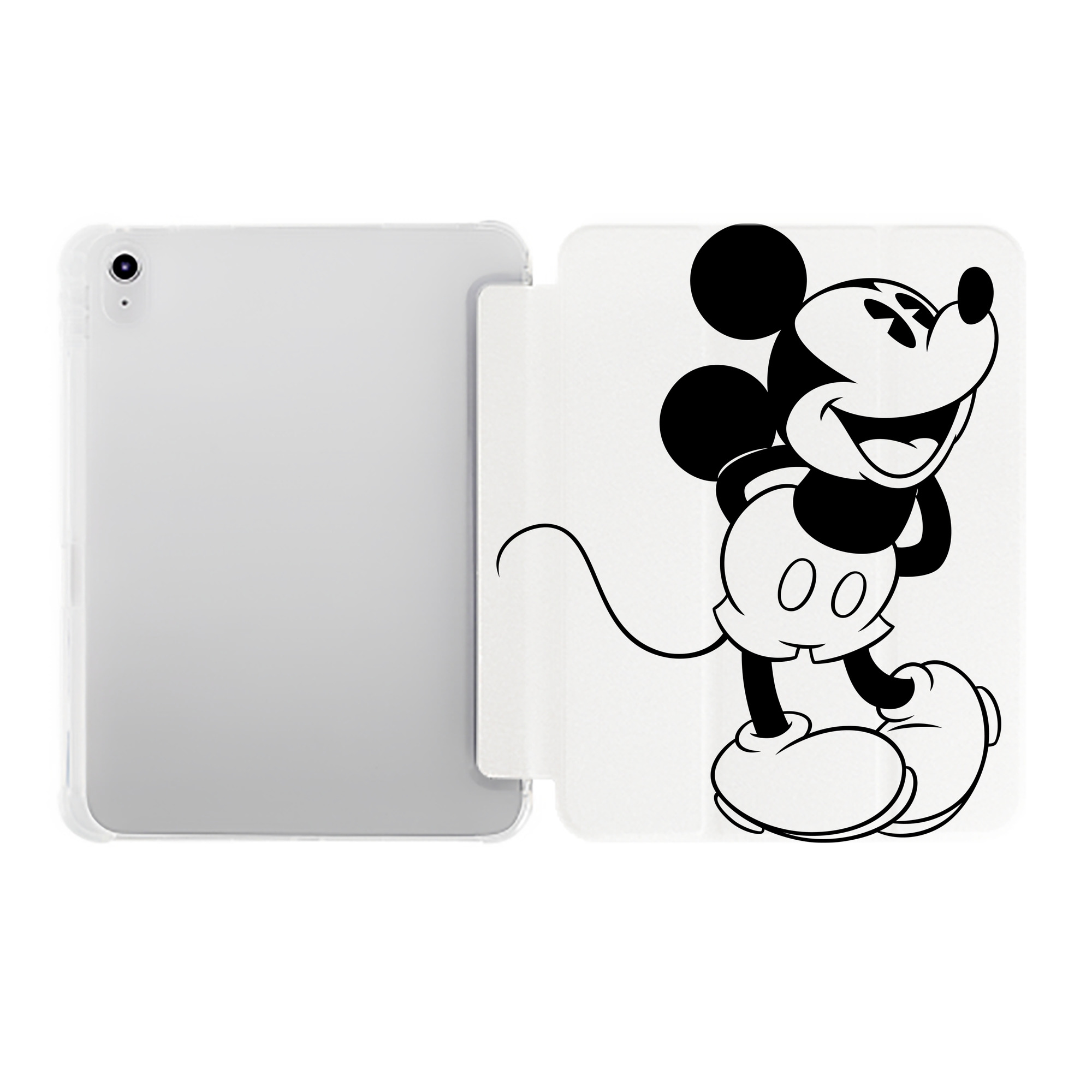 （画像用） ミッキーマウス Mickey Mouse IPad ケース ペン収納付き 三つ折りスタンド PUレザー×シリコン 対応機種9.5/10.5/10.9インチ
